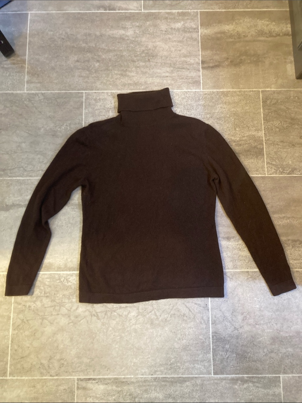 Cashmere Brown Turtleneck Sweater - Classic Knit - Picture 2 of 6